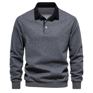 Full Sleeves Plus Size Men's for <b>Shirts</b> Contrast Turndown <b>Collar</b> Knitted Breathable Eco-Friendly Casual - Product Image 5