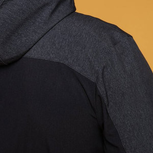 Customized Men's Wholesale Dark Gray & Black Hooded Outdoor Windbreaker <b>Jacket</b> with Zippered Chest Pocket <b>Jacket</b> - Product Image 5