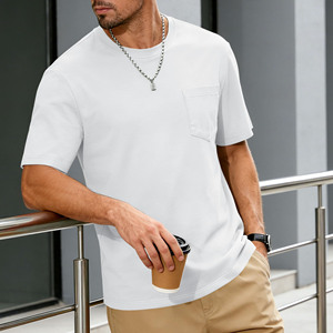 T-shirts pour hommes de haute qualité, col serré, 400 g/m², 100 % coton, streetwear, impression personnalisée, logo sur mesure. - Product Image 4
