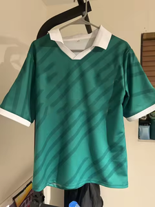 Unisex Beige Short Sleeve for Shirt Solid Front Design V-neck Moisture Wicking Breathable Polyester Fitted <b>Soccer</b> Apparel All - Product Image 4