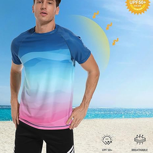 Men Rash Guard T <b>Shirt</b> <b>Compression</b> Short Sleeve Swim <b>Shirt</b> UV Protection Quick Dry OEM Manufacturer - Product Image 3
