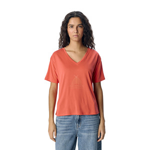 Camiseta de Verano con Cuello en V para Mujer, Transpirable y de Secado Rápido, 100% Algodón Orgánico, Estilo Hip Hop, Colores y Tallas Personalizables - Product Image 1