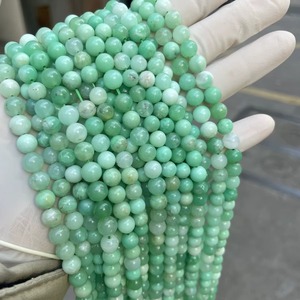 Perles de pierre vert clair en chrysoprase, perles en vrac pour la fabrication de bijoux DIY, fourniture directe usine - Product Image 4