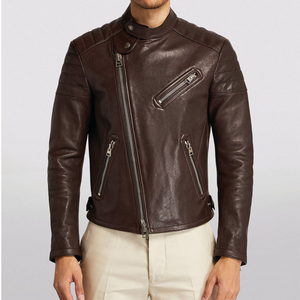 Chaqueta de Motocicleta de Cuero Genuino Suave Marrón para Hombre y Mujer, Diseño Personalizado con Logotipo, Precio de Fábrica PIHA SPORTS - Product Image 6