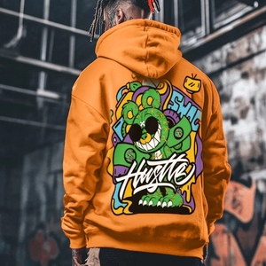 Sudadera con capucha gruesa personalizada de algodón y poliéster para hombre, sudadera de invierno de forro polar pesado, sudadera con logo de espuma, sudadera gráfica unisex con estampado 3D en relieve. - Product Image 2