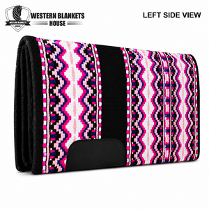Manta Western para Caballo, 34x42 Pulgadas, Lana de Nueva Zelanda, Cómoda, Clásica, Color Rosa, con Funda para Silla de Montar - Product Image 4