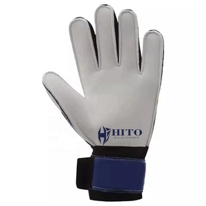 Gants de gardien de but de football en latex allemand gaufré blanc et bleu, design personnalisé de qualité supérieure, sangle en latex allemand 4 mm, effet négatif - Product Image 3