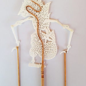 Marionnette de théâtre des ombres Wayang Kulit en cuir indonésien artisanale, Rama Wijaya, décoration murale traditionnelle culturelle, ornement artisanal - Product Image 2