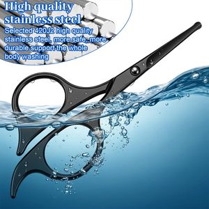 Tijeras Profesionales para Pelos de Nariz de 4.7 Pulgadas, Tijeras de Acero Inoxidable con Puntas Redondeadas y Curvas de Seguridad - Product Image 5