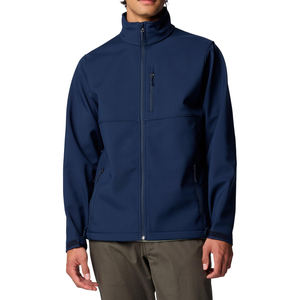 Veste softshell homme avec col montant, fermeture éclair et plusieurs poches, idéale pour la randonnée et le camping, service OEM. - Product Image 1
