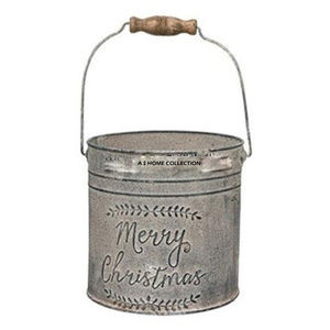 Cestas de metal galvanizado con asa para sublimación, ideales para decoración navideña del hogar, juego de 2. - Product Image 6