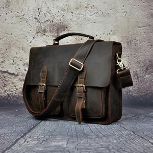 Bolso de Hombro Ejecutivo de Cuero Genuino Vintage para Portátil, Oficina y Negocios, para Hombre, Uso Diario, LLB-0363 - Product Image 3