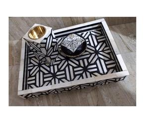 Nuevo Incensario de Resina y Hueso con Bandeja de Madera y Asas Metálicas para Ramadán, Eid, Festividades, Moderno y Aromático - Product Image 4