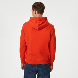 เสื้อฮู้ดผู้ชายทรงปกติแบบขายส่ง OEM สีพื้น ผ้าฝ้าย สวมใส่สบายในฤดูใบไม้ร่วง ระบายอากาศได้ดี ดีไซน์ถัก มีกระเป๋า - Product Image 3