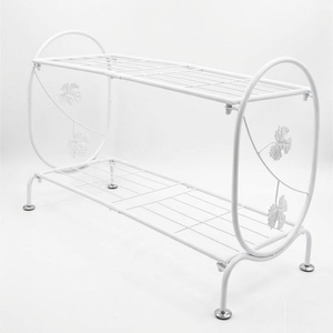 Vintage Metal <b>Shoe</b> Rack Stand Organizer Sturdy Iron <b>Shoe</b> Shelf For Entryway Hallway Closet Black Finish Holds <b>Shoes</b> Stand - Product Image 5