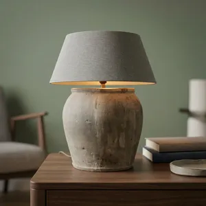 Lampe en céramique contemporaine en terre cuite chinoise, éclairage ambiant chaud amovible, décoration de la maison pour Diwali - Product Image 3