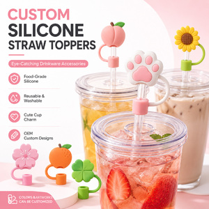 Wholesale Custom Straw Topper with Non Toxic Material 10mm 8mm Silicone Straw Cap For <b>Drinkware</b> <b>Accessories</b> - Product Image 2
