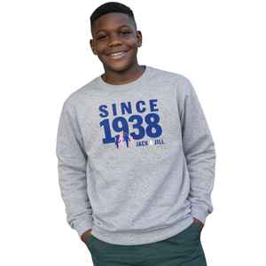 Sudadera de Cuello Redondo Jack and Jill Gris Desde 1938, Sudadera con Estampado Gráfico para Hombre y Mujer, Ropa Casual, Sudadera de Manga Larga - Product Image 2