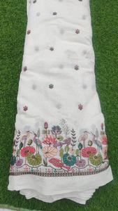 ผ้าปักลายชานเดรีจากห้างสรรพสินค้า – ผ้าฝ้ายผสมไหมเนื้อนุ่ม งานปักด้ายประณีต เหมาะสำหรับทำส่าหรี เลเฮงกา ชุดงานเลี้ยง และชุดสัลวาร์ - Product Image 3