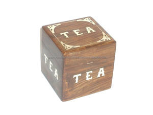 Caja de té de madera tradicional con diseño hecho a mano, con incrustaciones de latón, artículo de madera y tamaño personalizado - Product Image 6