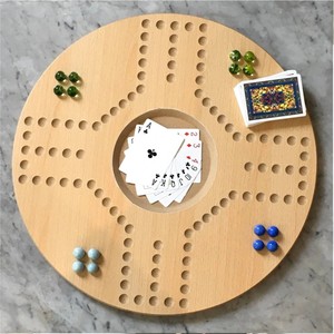 Jeu de société Jackaroo avec cartes et billes, jeu de stratégie de table en bois pour 4 joueurs, jeu de table familial portable - Product Image 5