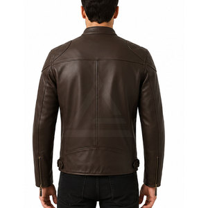 Custom Leather <b>Biker</b> <b>Jacket</b> With Contemporary Slim Fit Premium Leather Finish For Casual Streetwear And Travel Outfits - Product Image 4