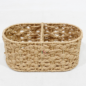 Oval Rattan <b>Storage</b> <b>Basket</b> Handcrafted Eco-Friendly Office Organizer Multi-Purpose Living Room Rustic Style - Product Image 3