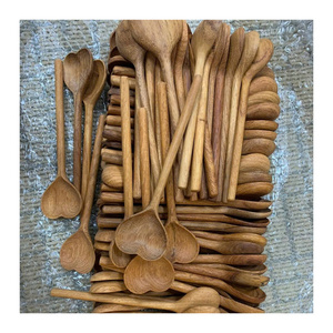 Handmade Wooden Spoon <b>Set</b> Natural Wood Spoon Heart Shape <b>Honey</b> Jam Tea Coffee Spoon Wholesale Exporter Vietnam 99 GD - Product Image 6
