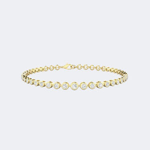 Pulsera de tenis con diamantes graduados de 1.091 quilates de peso total, engastados en bisel redondo - Product Image 1