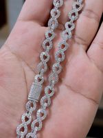 Collier de luxe en moissanite Infinity, en argent sterling 925 plaqué rhodium, style hip-hop, micro-pavé, chaîne à maillons, pour femme, haute joaillerie