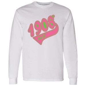 Sweat-shirt blanc 1908 à manches longues, col rond, imprimé graphique, décontracté, pour femme, haut de sport, poignets côtelés, mode quotidienne - Product Image 1