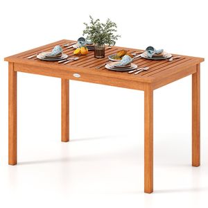 Tavolo da Pranzo Moderno da Esterno per 4-6 Persone, Rettangolare 48 Pollici in HDPE Effetto Legno per Patio - Product Image 5