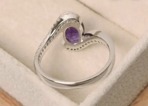 Vintage Rose <b>Quartz</b> Silver <b>Ring</b> with Natural Stone | Elegant Sparkling Design-Timeless Gift for Her for Weddings & Anniversaries - Product Image 2