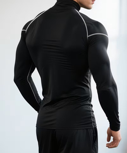 Unisex Quick Dry Gym Clothing Set Fitness Compression T-Shirt & Pants Suit with Plaid Mesh UPF50+ for Bodybuilding - Product Image 3