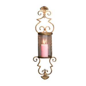 Aplique de pared metálico dorado con portavelas de cristal, apliques decorativos de hierro para decoración del hogar, diseño en forma de cruz para eventos de boda - Product Image 6