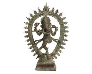 Grande statue de dieu en laiton |   Dieu hindou de la chance, décoration de temple domestique - Product Image 1