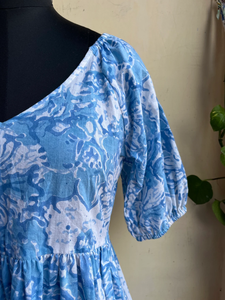 Robe Courte Fluide d'Été Style Babydoll en Coton Imprimé Floral Brodé, Durable et Écologique - Product Image 3