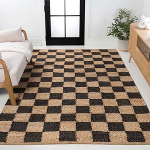 Tapis en jute tissé à la main de luxe, design géométrique, revêtement de sol, tapis très demandés - Product Image 4