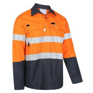 Chemises FR d'été pour le travail 2026 – Nouveau design, logo personnalisé, orange réfléchissant, manches longues – Fabriqué au Pakistan, meilleure qualité - Product Image 6