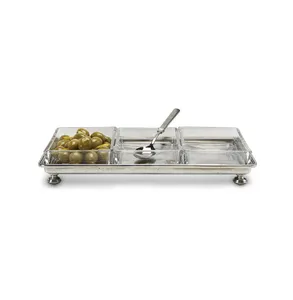 Plateau de présentation de pain en métal fait main de qualité supérieure pour boulangeries, restaurants, hôtels, buffets, cafés et services de traiteur – Céramique élégante - Product Image 1