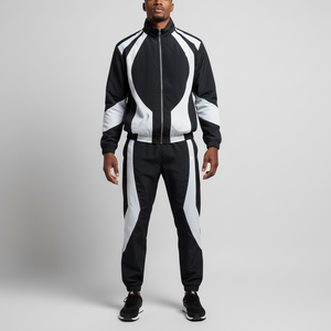 Men's Polyester Nylon Windbreaker Tracksuit <b>Zip</b> <b>Up</b> Two Piece Short Set Sportswear Sweat Suit - Product Image 3