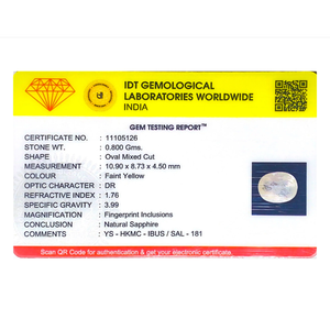 Loose 4 Carat Oval Cut Yellow Sapphire Gemstone for Fine Jewelry - Product Image 4