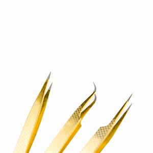 แหนบต่อขนตาสแตนเลสพร้อมด้ามจับเพชรปลายโค้งที่แข็งแรงสำหรับการต่อขนตาเพิ่มวอลลุ่มโลโก้ออกแบบได้ตามต้องการ - Product Image 5