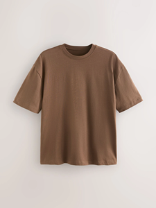 T-shirt Homme Oversize Col Rond Manches Courtes Coupe Ample en Coton Premium Épais – Style Décontracté Streetwear Uni - Product Image 6