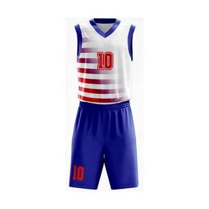 Conjunto de Camiseta de Baloncesto para Hombre, Sin Mangas, Cuello en V, Estampado de Lobo Sublimado, Tejido de Malla Azul que Absorbe la Humedad, Ropa Deportiva - Product Image 1
