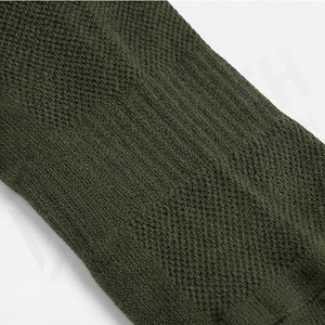 Crew <b>Socks</b> Solid Olive Green Knitted Breathable Casual Daily Wear Adult Regular Fit - Product Image 5