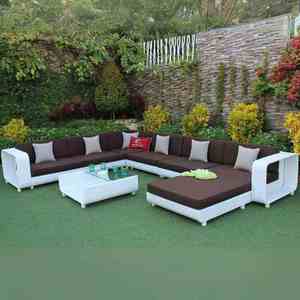 Ensemble de canapés en forme de U élégant pour jardin avec coussins confortables - Product Image 1