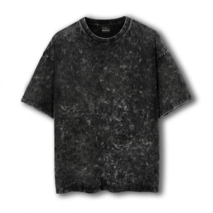 Men's Oversized Short Sleeve O-Neck Cotton T-Shirt Washed Solid Color Casual Jersey Knit Blank Design - Product Image 1