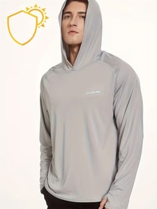 ZENGVEE Sweat-shirt à capuche à manches longues pour homme, séchage rapide, coupe régulière, couleur unie, vêtements d'été décontractés - Product Image 2
