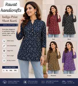 Blusa Étnica India para Mujer, 100% Algodón Orgánico, Bordada e Impresa, Venta al Por Mayor, Estilo Musulmán, para Fiestas y Eventos de Verano - Product Image 2